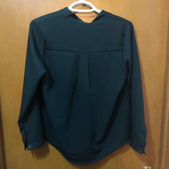 Forest green work blouse - Picture 2 of 3